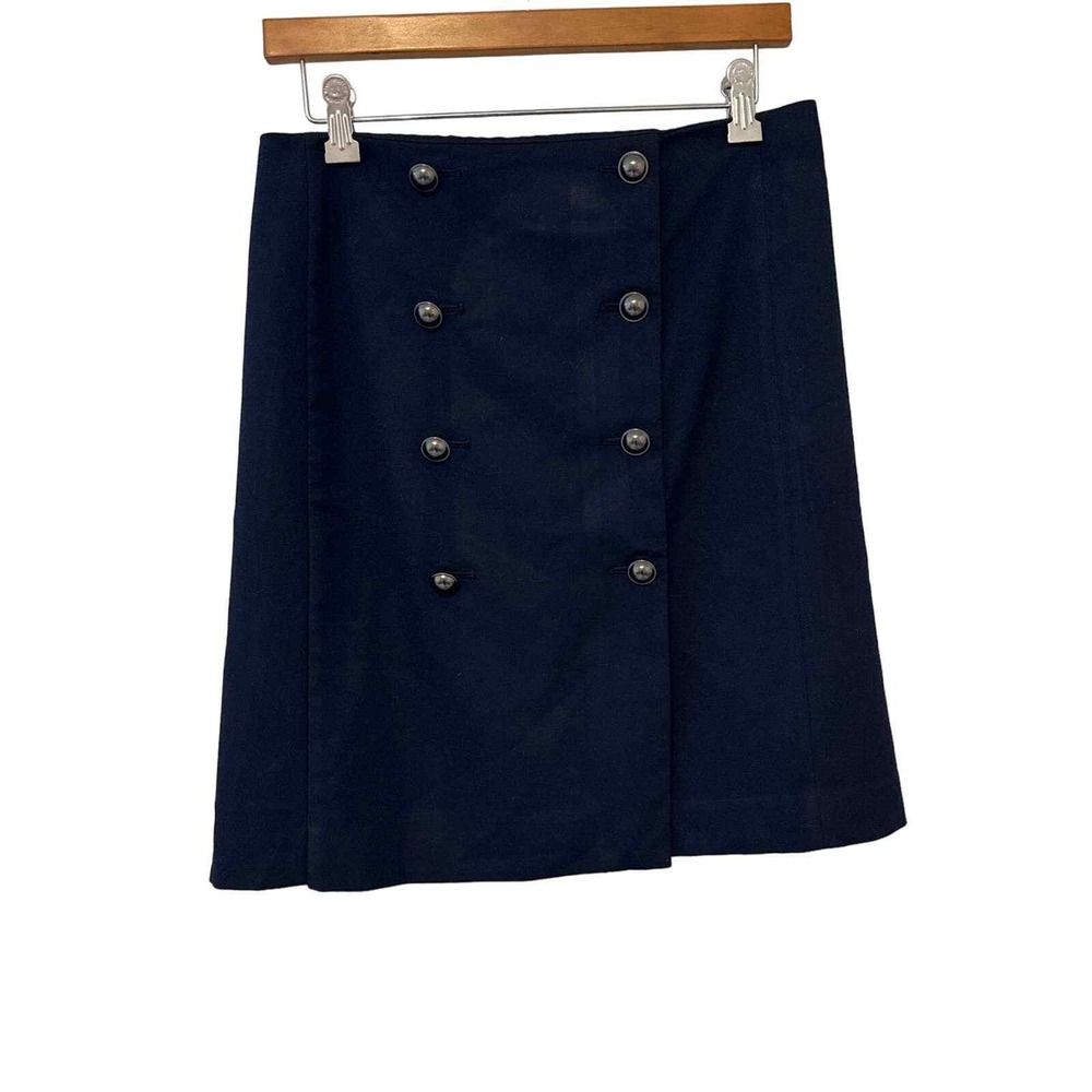 Banana Republic‎ Navy Blue Double Breasted Button Front Pencil Skirt Size 6